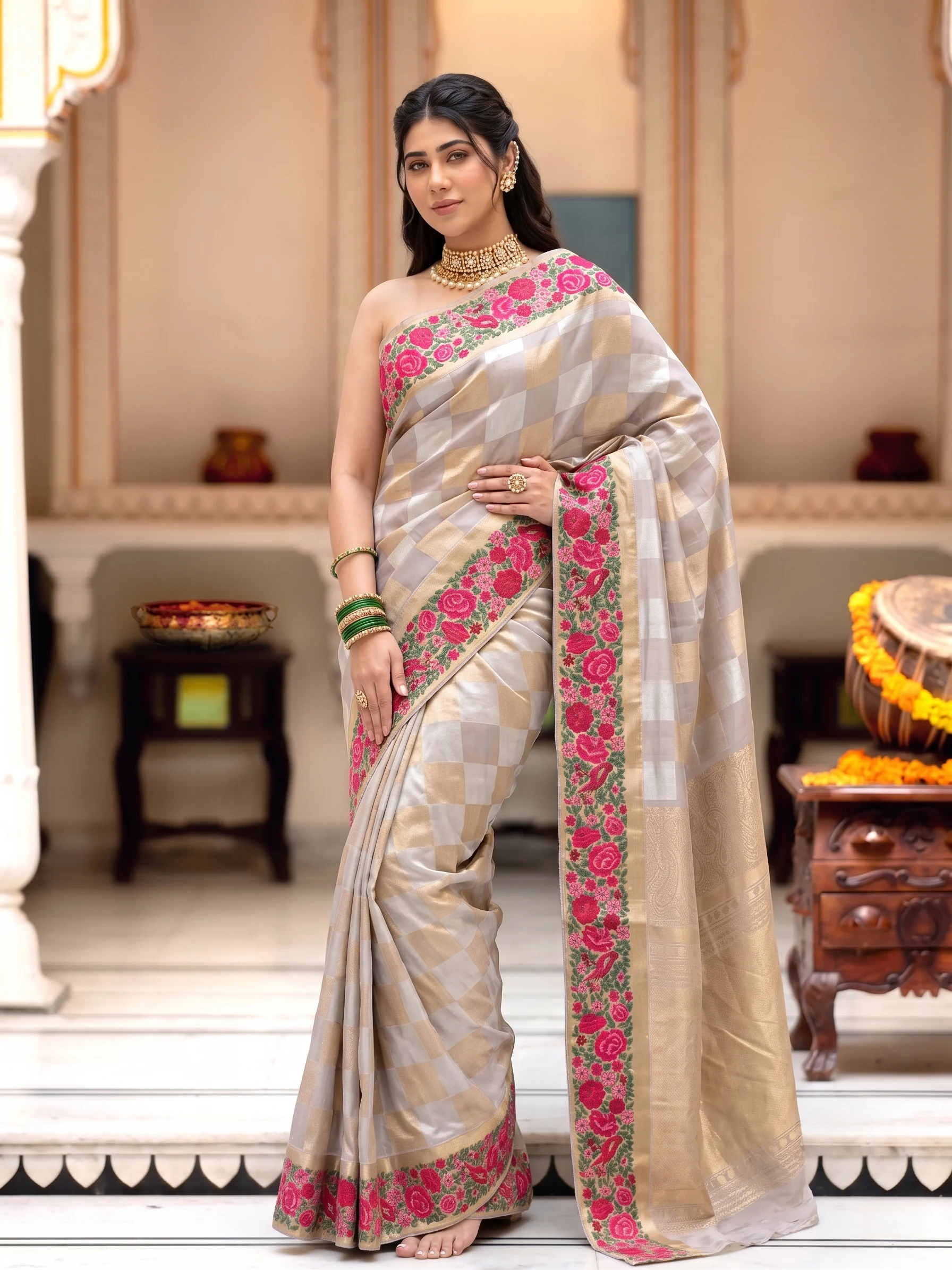 silk saree frame 3 of 6, generated on-model